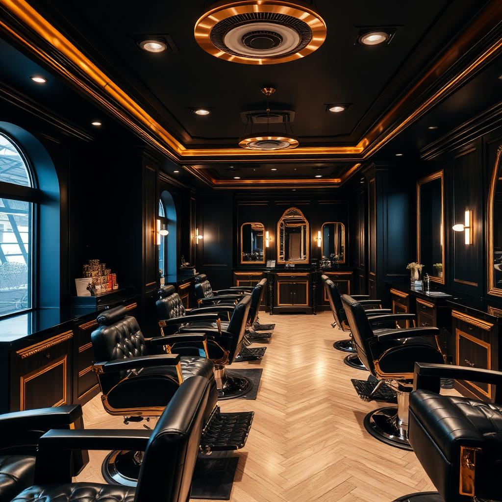 Ambiente moderno e elegante da Barbearia Costa