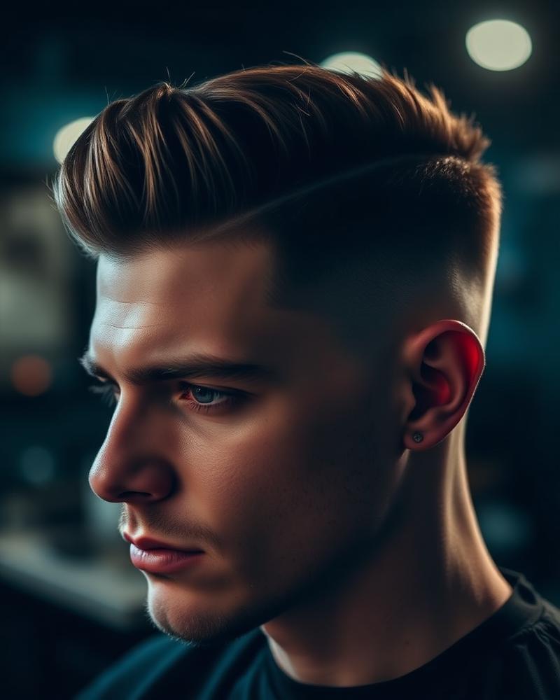 Corte masculino degradê moderno feito na Barbearia Costa